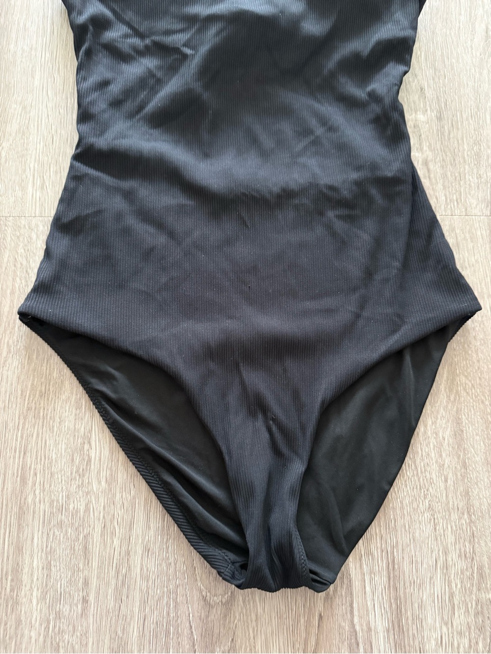 aerie Black Ribbed One-Piece Swimsuit - Picture 4 of 9